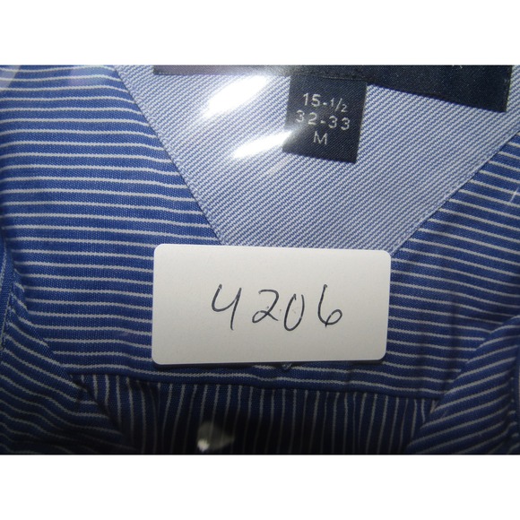 Tommy Hilfiger Blue Pinstripe Button Down Shirt Regular Fit Mens Size Medium - Picture 9 of 9